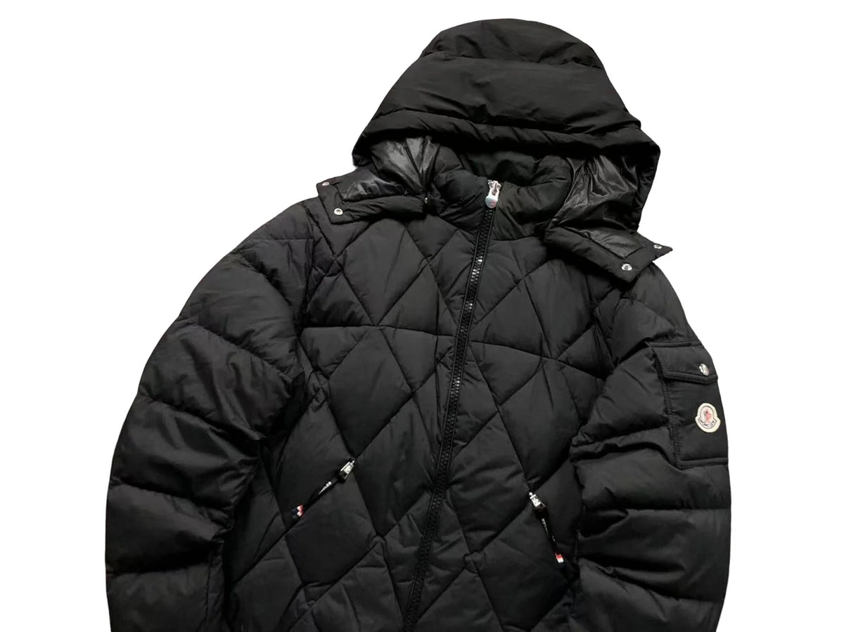 Moncler Black Hooded Diamond-Quilted Puffer Jacket