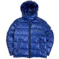 Moncler Royal Blue Glossy Hooded Quilted Puffer Jacket