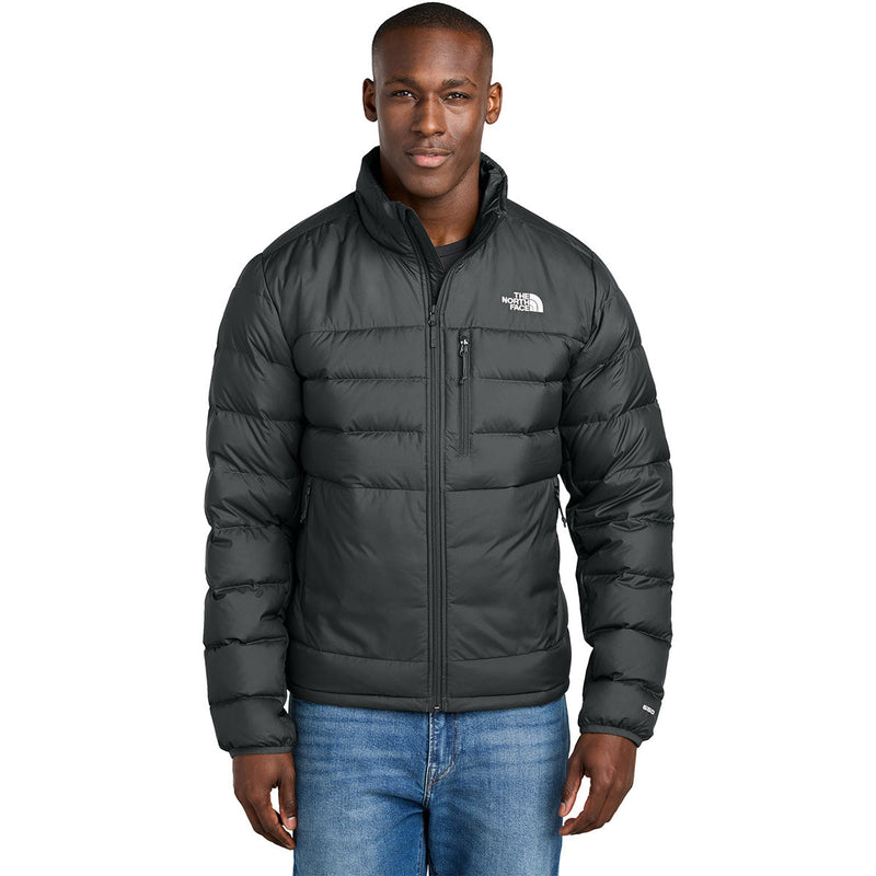 The North Face Black Chest-Zip Stand-Collar Puffer Jacket