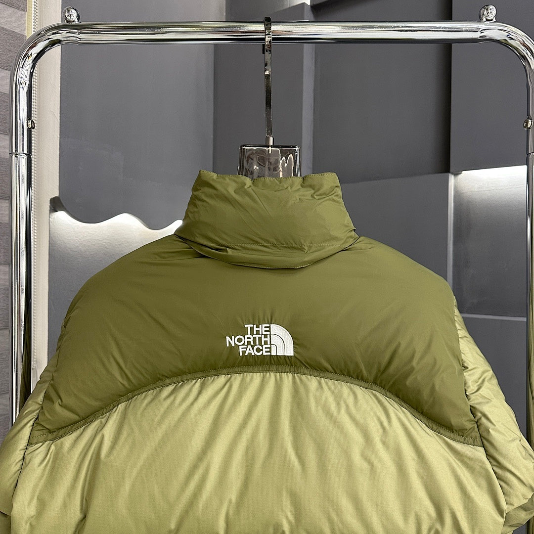 The North Face Olive Green Two-Tone Puffer Jacket