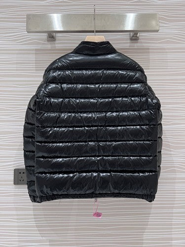 Moncler Glossy Black Quilted Stand-Collar Puffer Jacket