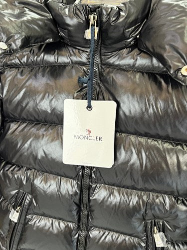 Moncler Glossy Black Hooded Quilted Puffer Jacket