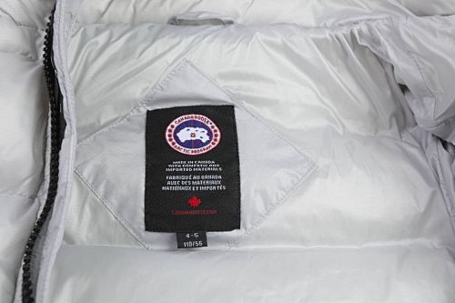 Canada Goose Light Gray Hooded Quilted Puffer Jacket