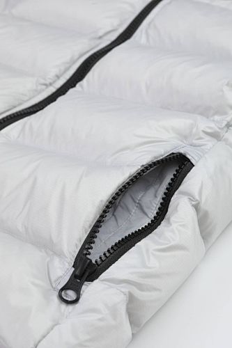 Canada Goose Light Gray Hooded Quilted Puffer Jacket