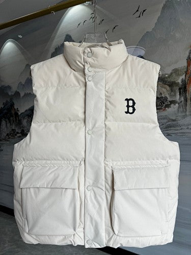 MLB Boston Red Sox White Quilted Puffer Vest