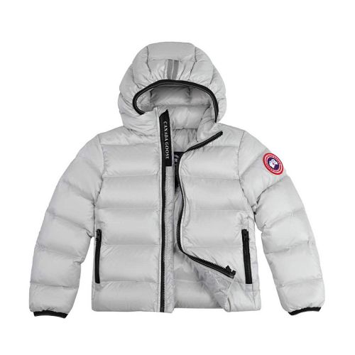 Canada Goose Light Gray Hooded Quilted Puffer Jacket