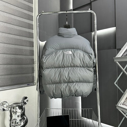The North Face Gray Stand-Collar Puffer Jacket