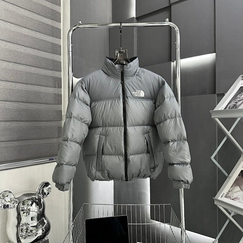 The North Face Gray Stand-Collar Puffer Jacket