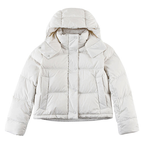 Lululemon Ivory White Hooded Quilted Puffer Jacket