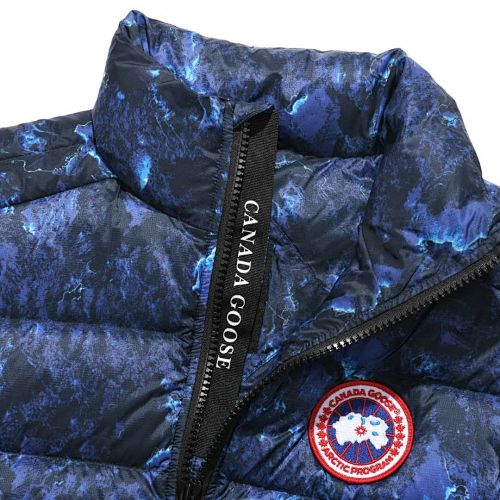 Canada Goose Blue Abstract Print Packable Quilted Vest
