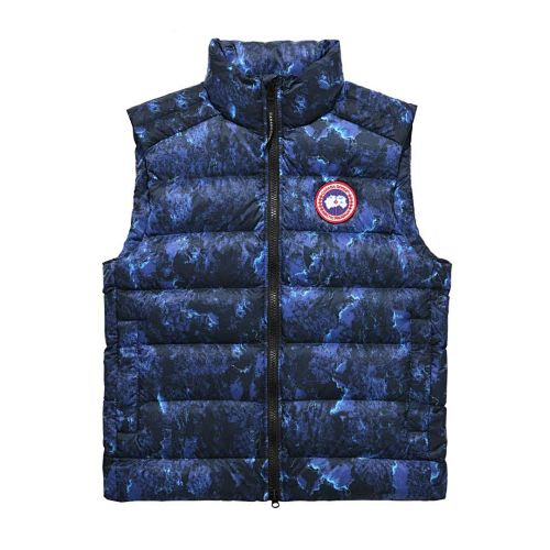 Canada Goose Blue Abstract Print Packable Quilted Vest
