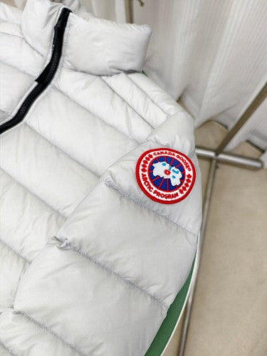Canada Goose White Quilted Stand-Collar Puffer Jacket