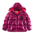 Moncler Magenta Glossy Hooded Quilted Puffer Jacket