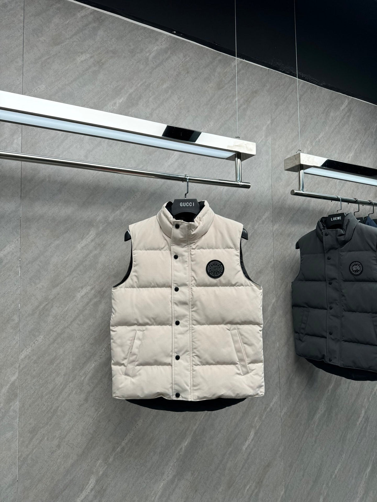Canada Goose Cream Quilted Stand-Collar Puffer Vest
