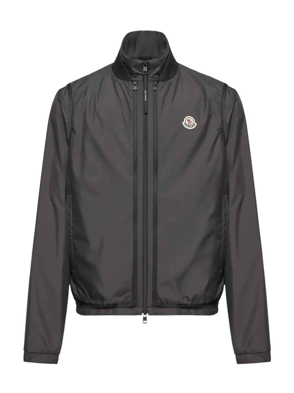 Moncler Charcoal Gray Stand-Collar Zip-Up Jacket