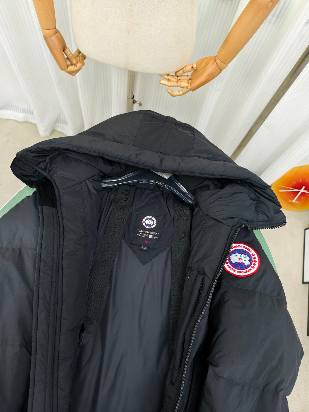 Canada Goose Black Hooded Quilted Puffer Coat