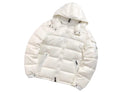 Moncler White Hooded Horizontal-Quilted Puffer Jacket