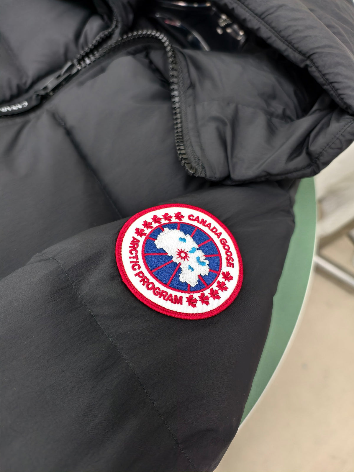 Canada Goose Black Hooded Quilted Puffer Coat
