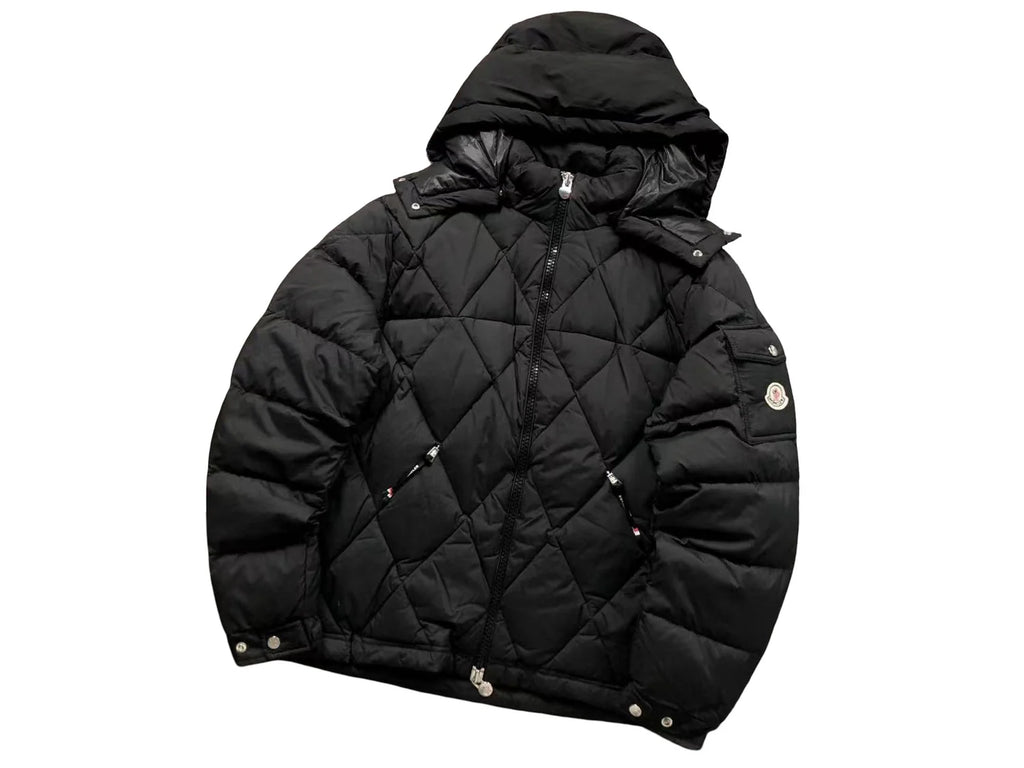 Moncler Black Hooded Diamond-Quilted Puffer Jacket