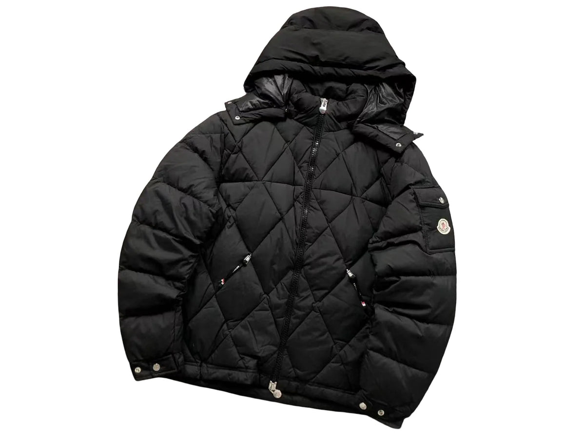Moncler Black Hooded Diamond-Quilted Puffer Jacket