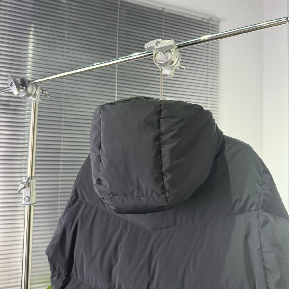 Moncler Black Graphic-Logo Hooded Puffer Jacket