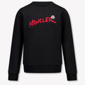 Moncler Black Crewneck Sweatshirt with Red Script Logo