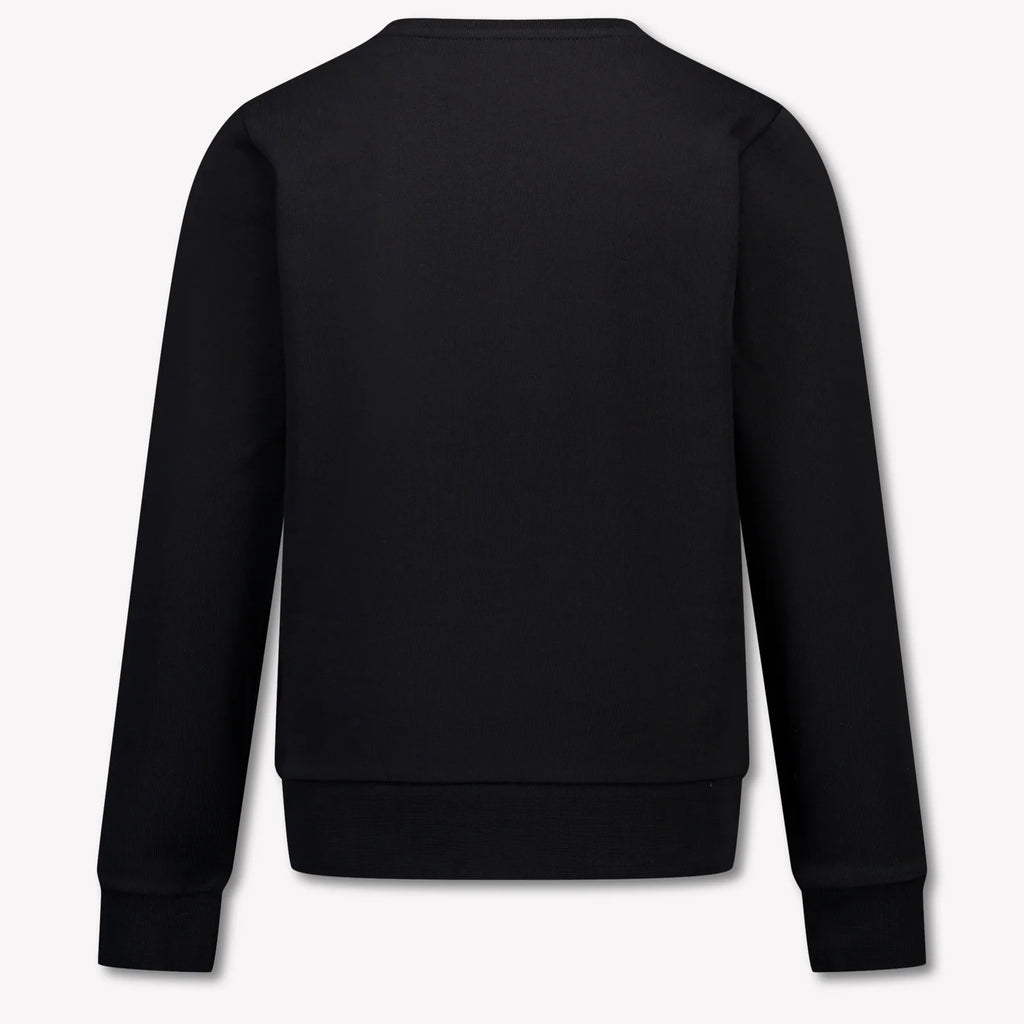 Moncler Black Crewneck Sweatshirt with Red Script Logo