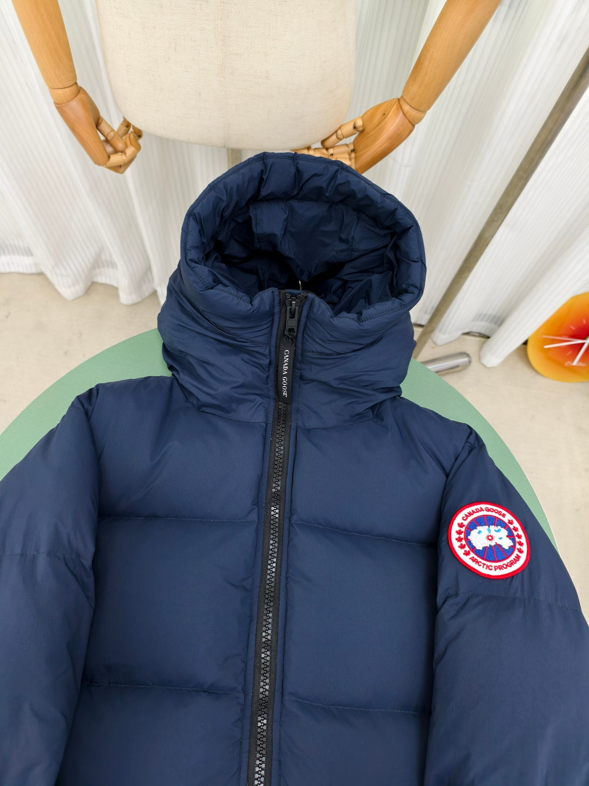 Canada Goose Navy Blue Hooded Quilted Puffer Coat