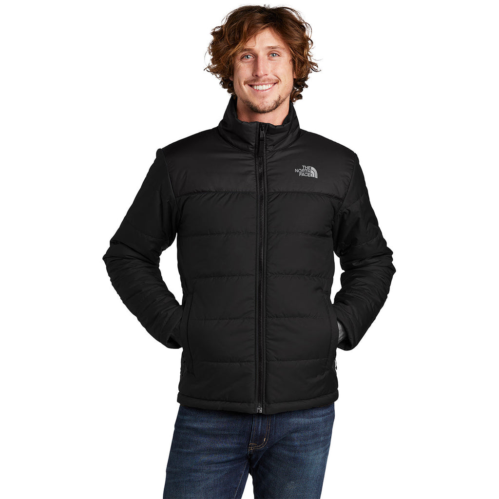 The North Face Black Horizontal-Quilt Stand-Collar Jacket