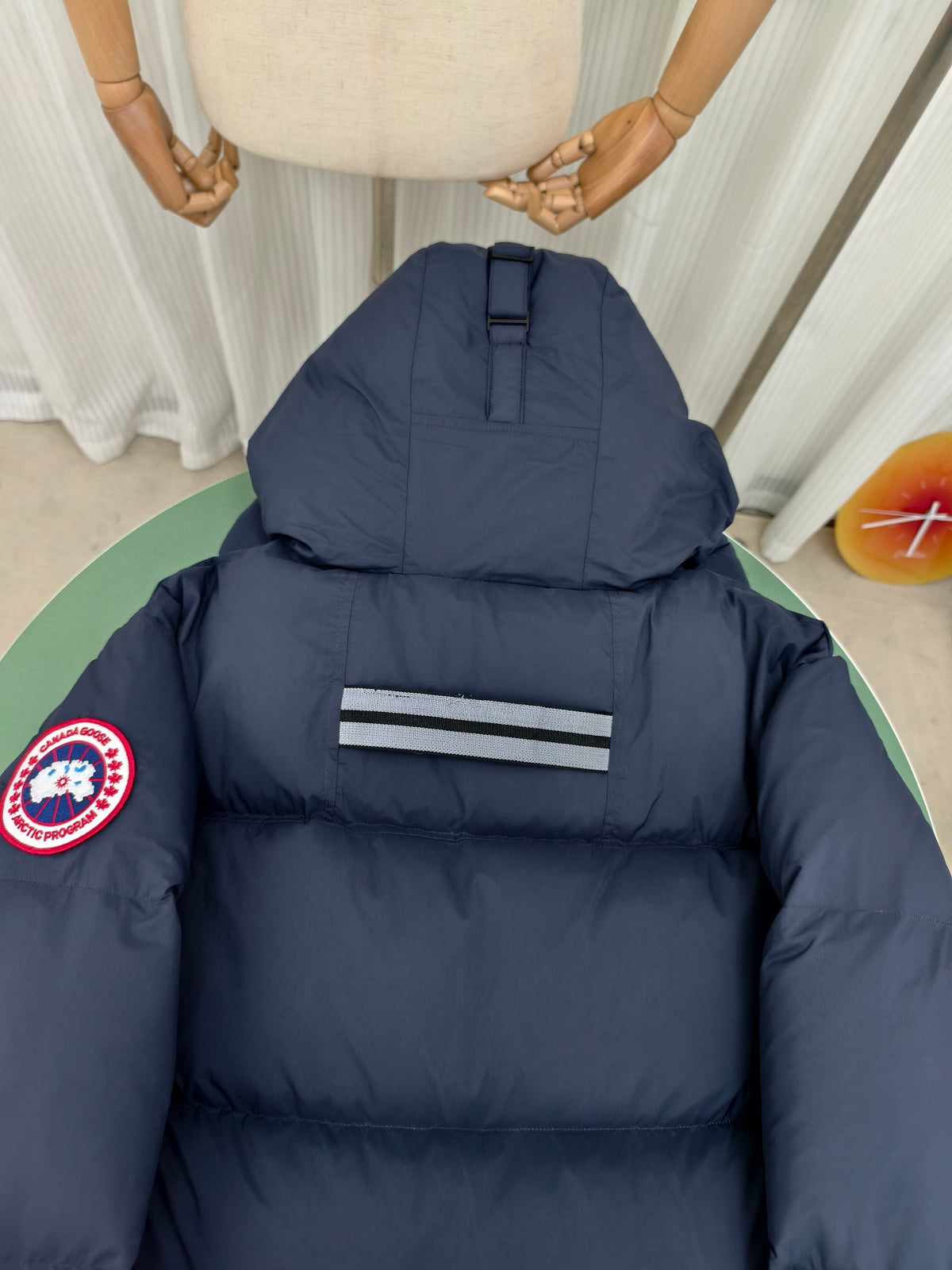 Canada Goose Navy Blue Hooded Quilted Puffer Coat
