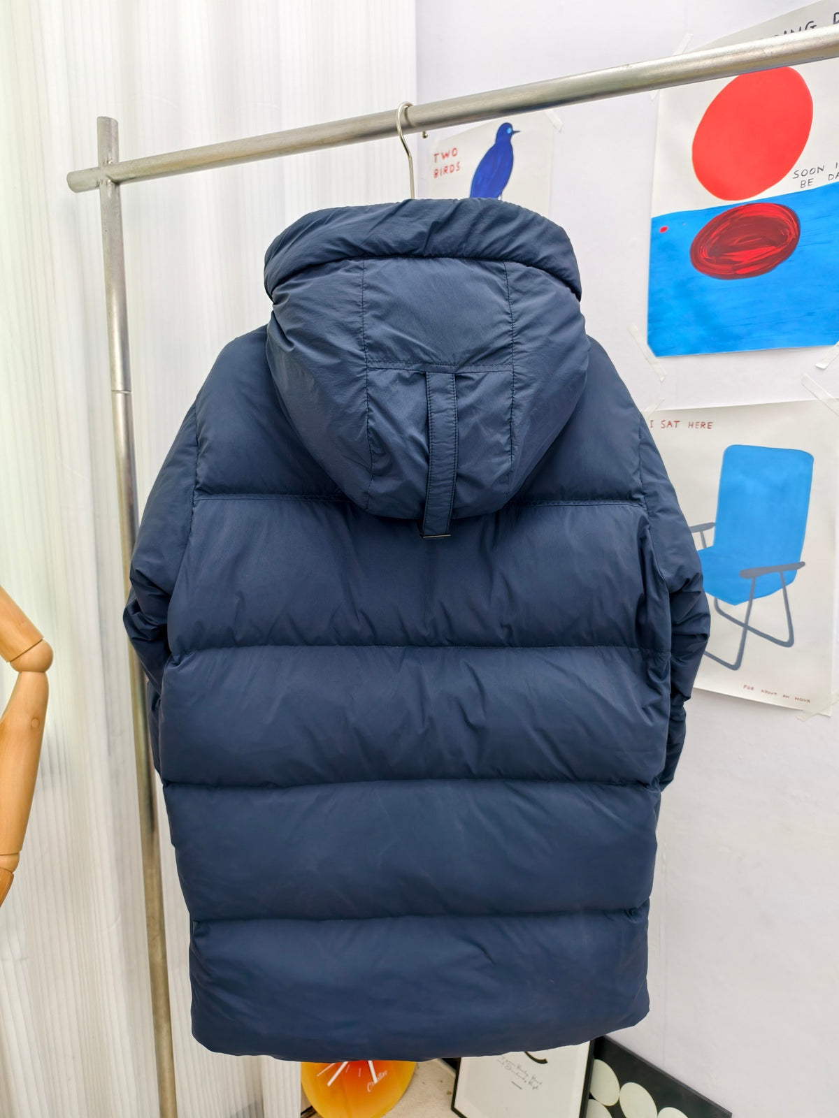 Canada Goose Navy Blue Hooded Quilted Puffer Coat