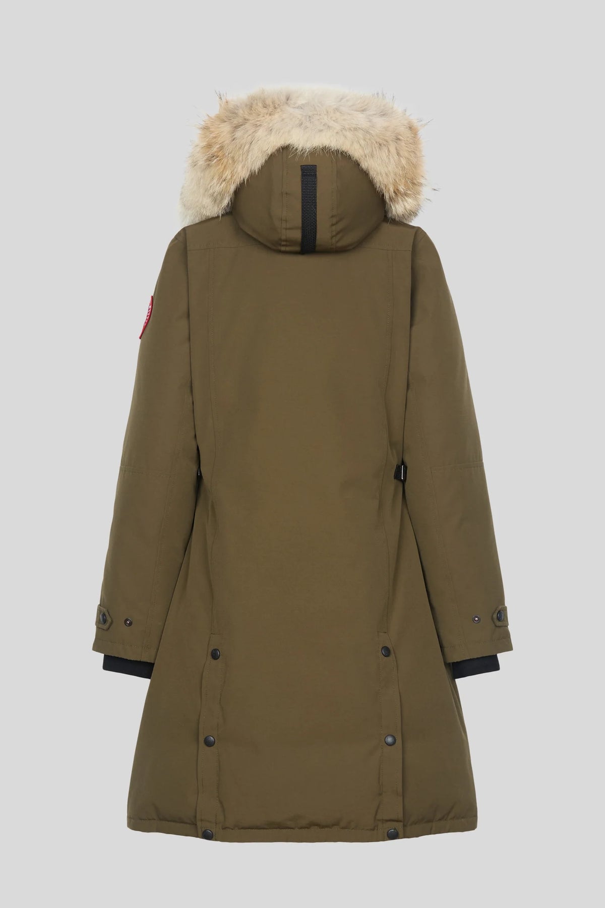 Canada Goose Olive Green Trimmed-Hood Long Parka