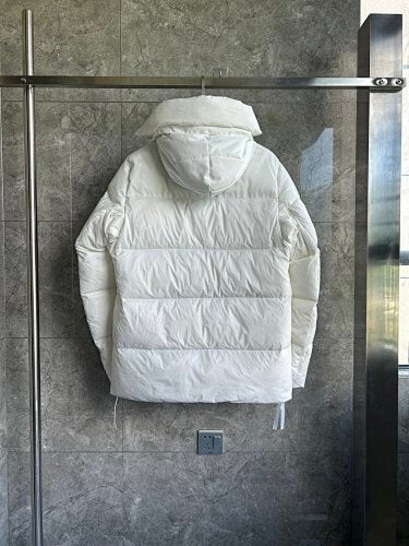 Canada Goose White Hooded Multi-Pocket Puffer Jacket