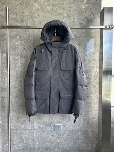Canada Goose Charcoal Gray Hooded Multi-Pocket Puffer Jacket
