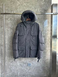Canada Goose Charcoal Gray Hooded Multi-Pocket Puffer Jacket